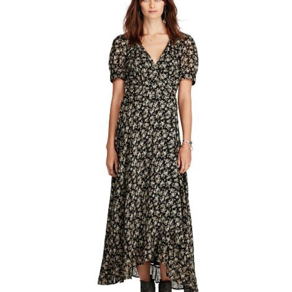 Ralph Lauren Black Floral Maxi Dress